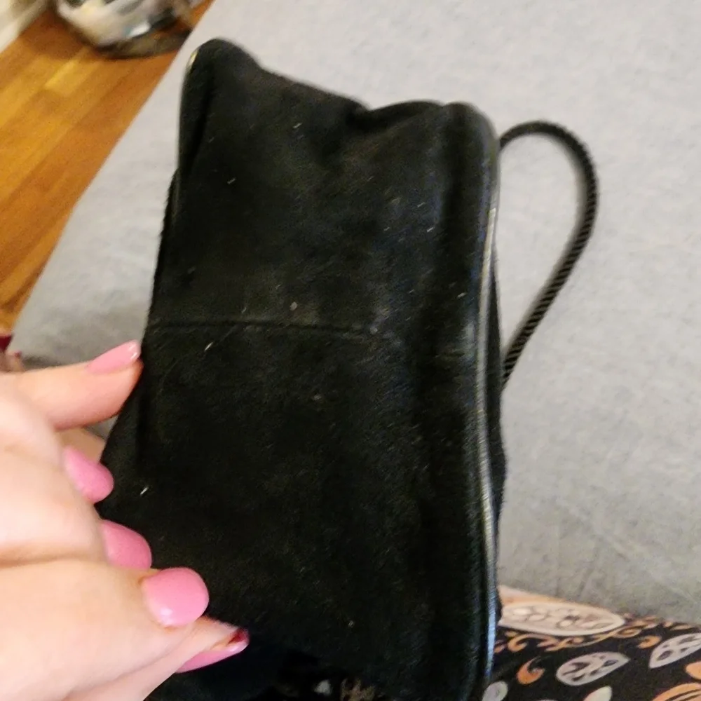 S1 - Vintage Impo Black Suede Beaded Bag